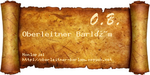 Oberleitner Barlám névjegykártya